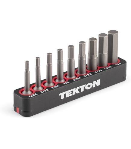TEKTON 1/4 Inch Tamper Hex Bit Set with Rail, 9-Piece (2-6 mm